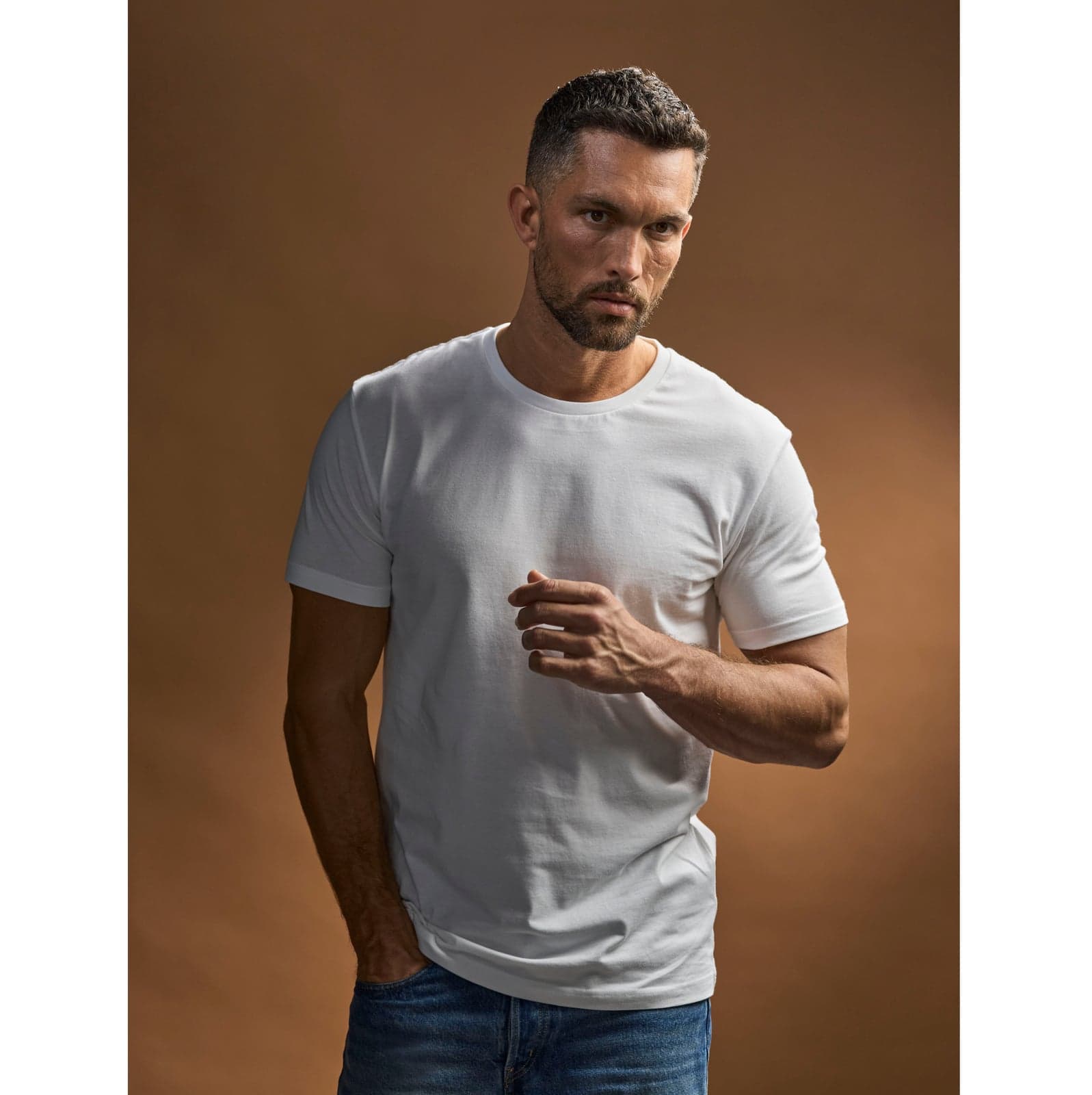 T-shirt col rond col large homme — Tee Jays