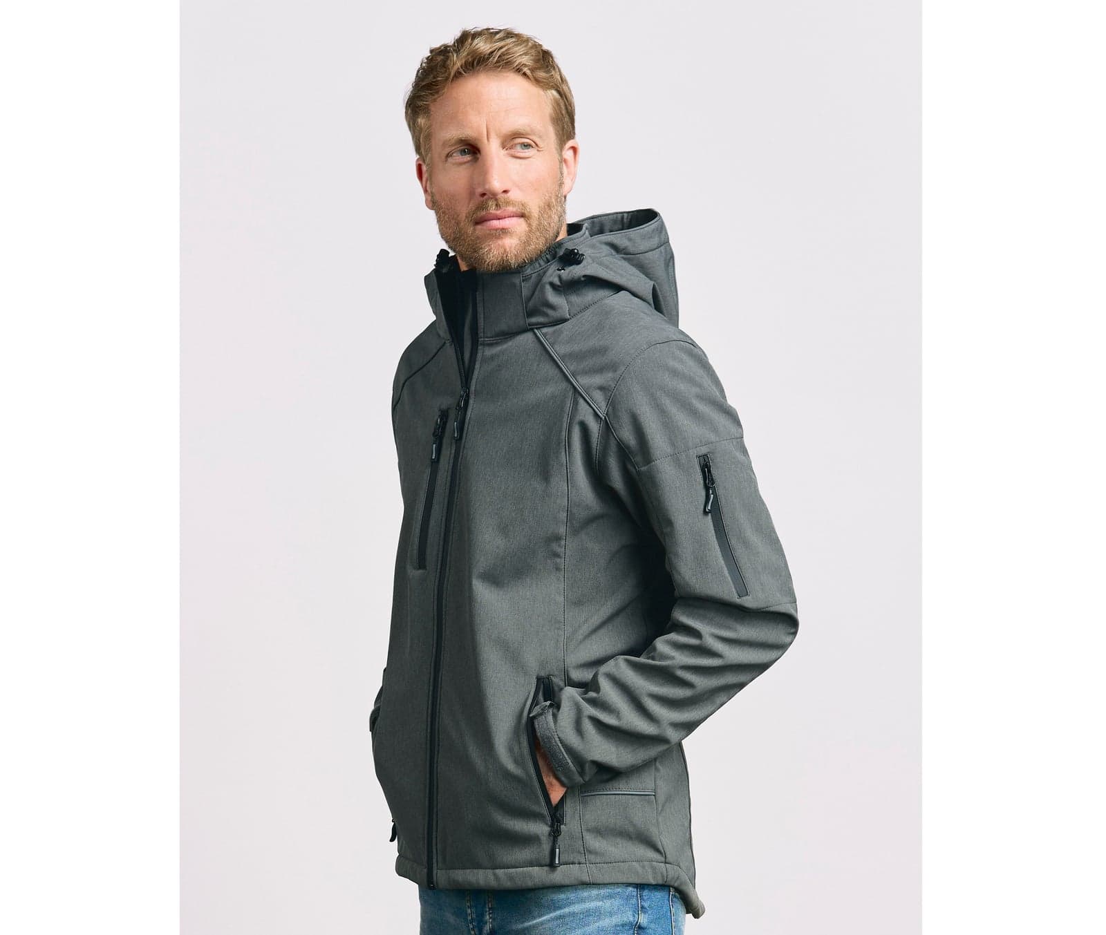 Veste softshell à capuche amovible homme — Promodoro