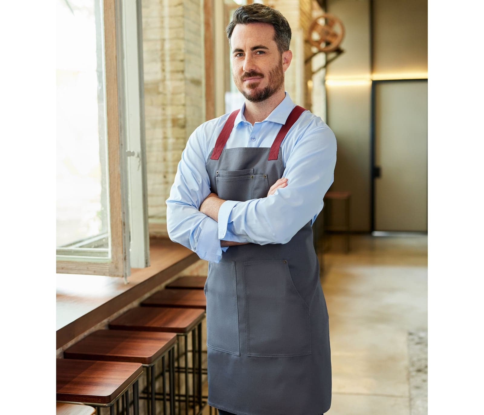 Tablier à bavette canvas bretelles croisées — Velilla