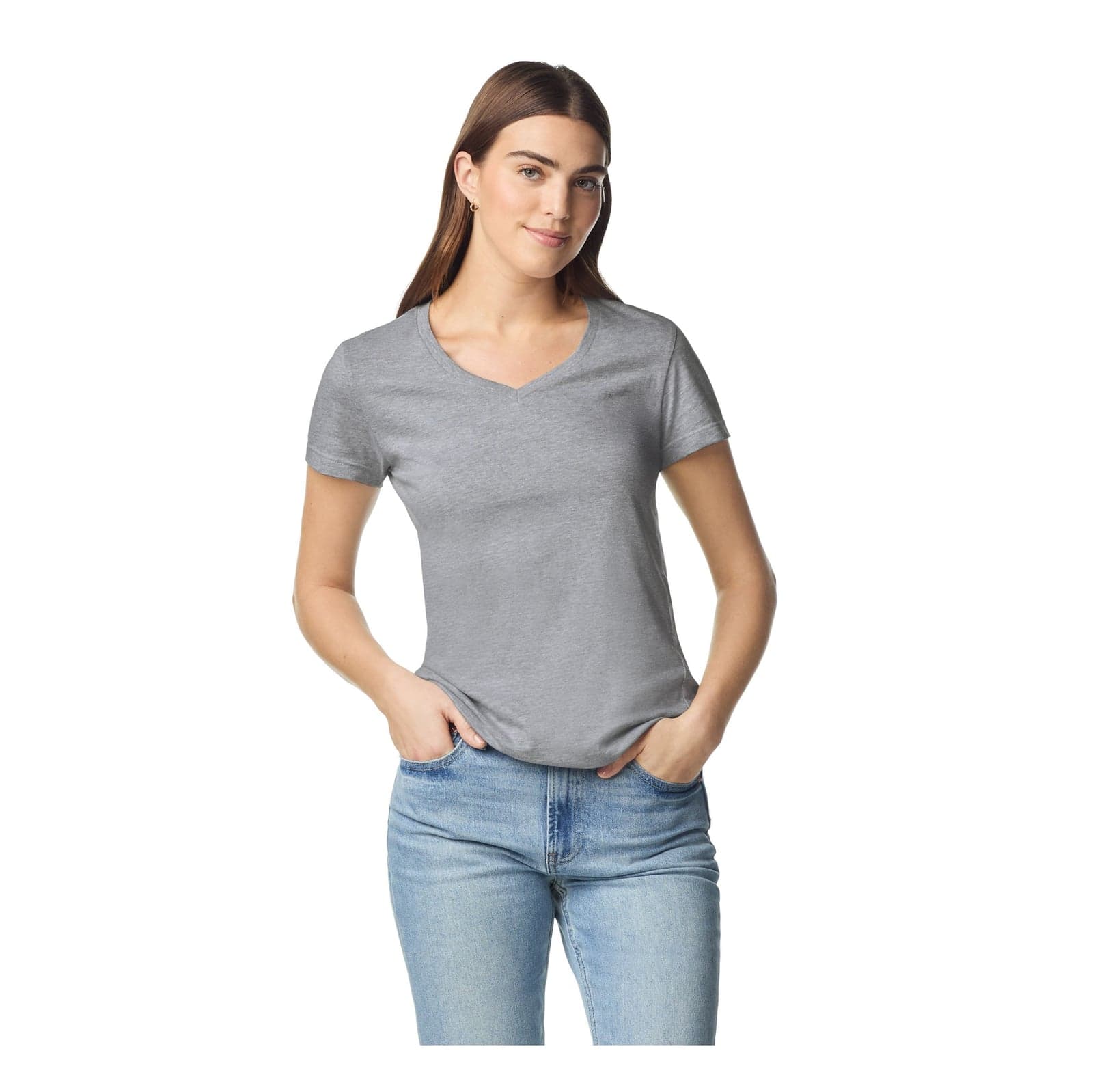 T-shirt col V Softstyle femme — Gildan